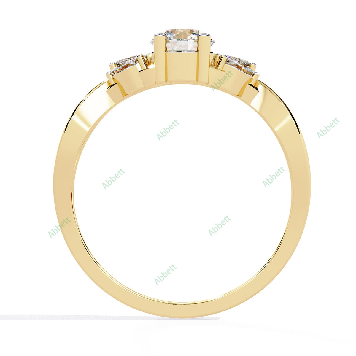Vintage Round Twisted Engagement Ring — product view 12