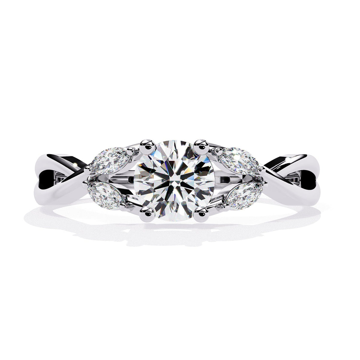 Vintage Round Twisted Engagement Ring — front product view