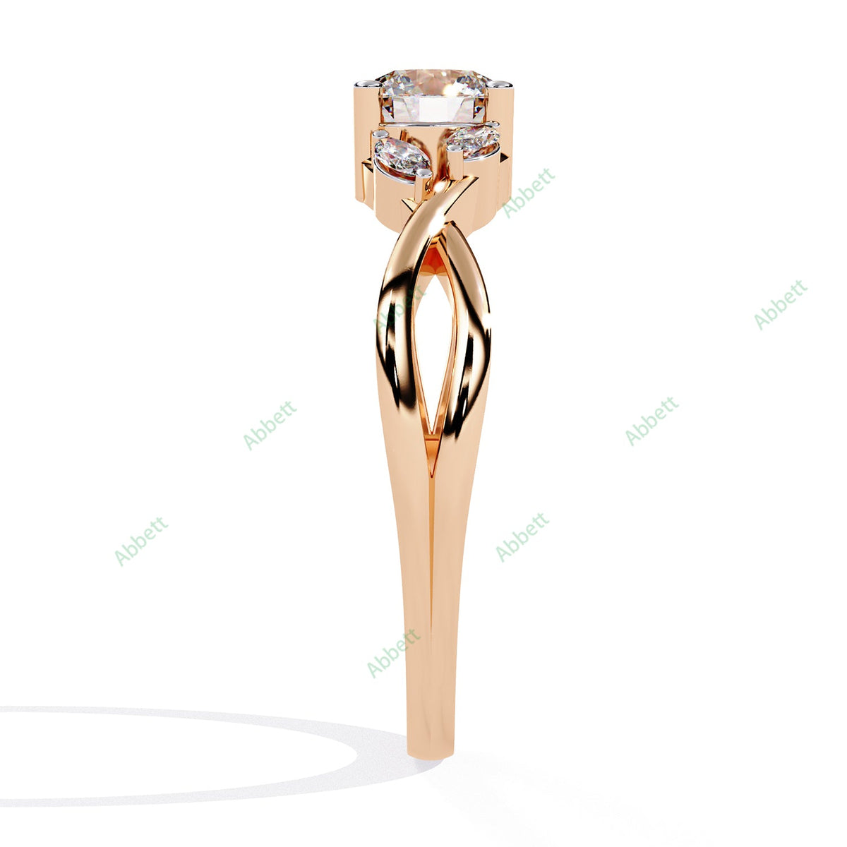Vintage Round Twisted Engagement Ring — product view 9