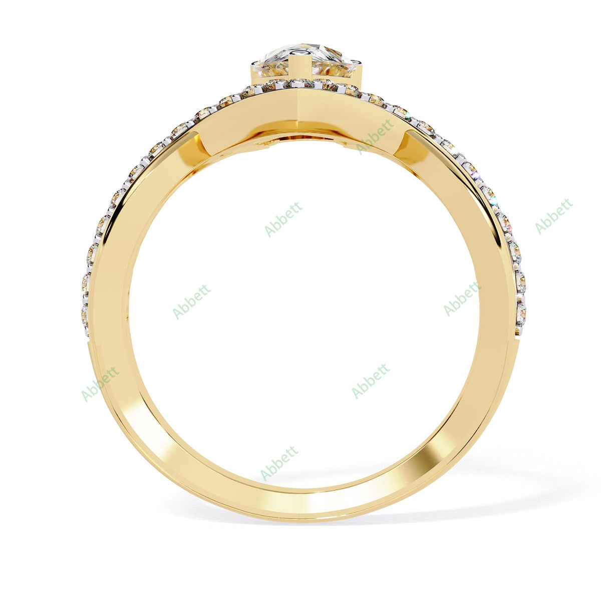 Pear Pavé Twisted Engagement Ring — product view 10