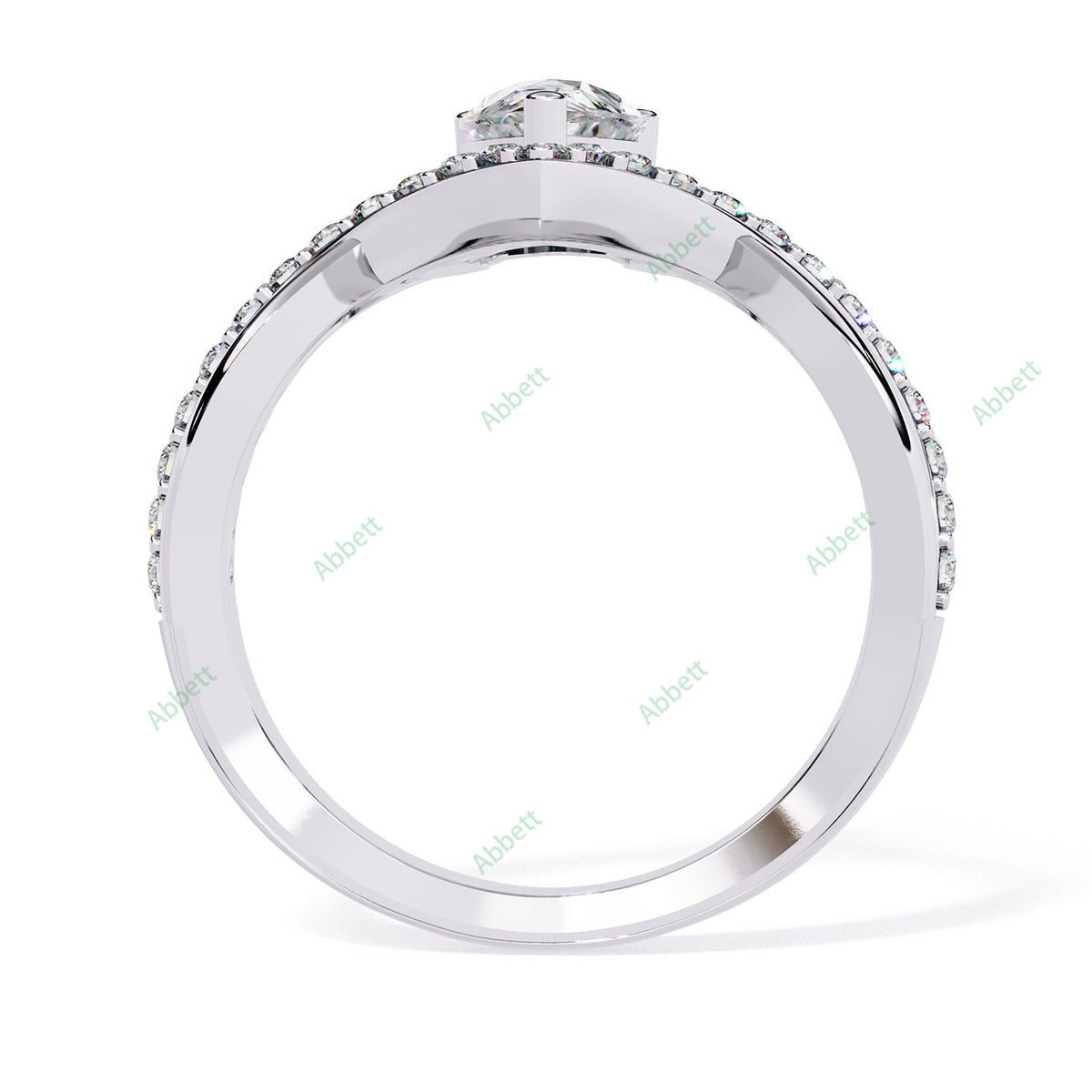 Pear Pavé Twisted Engagement Ring — product view 11