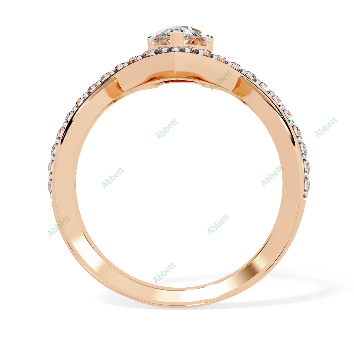 Pear Pavé Twisted Engagement Ring — product view 12