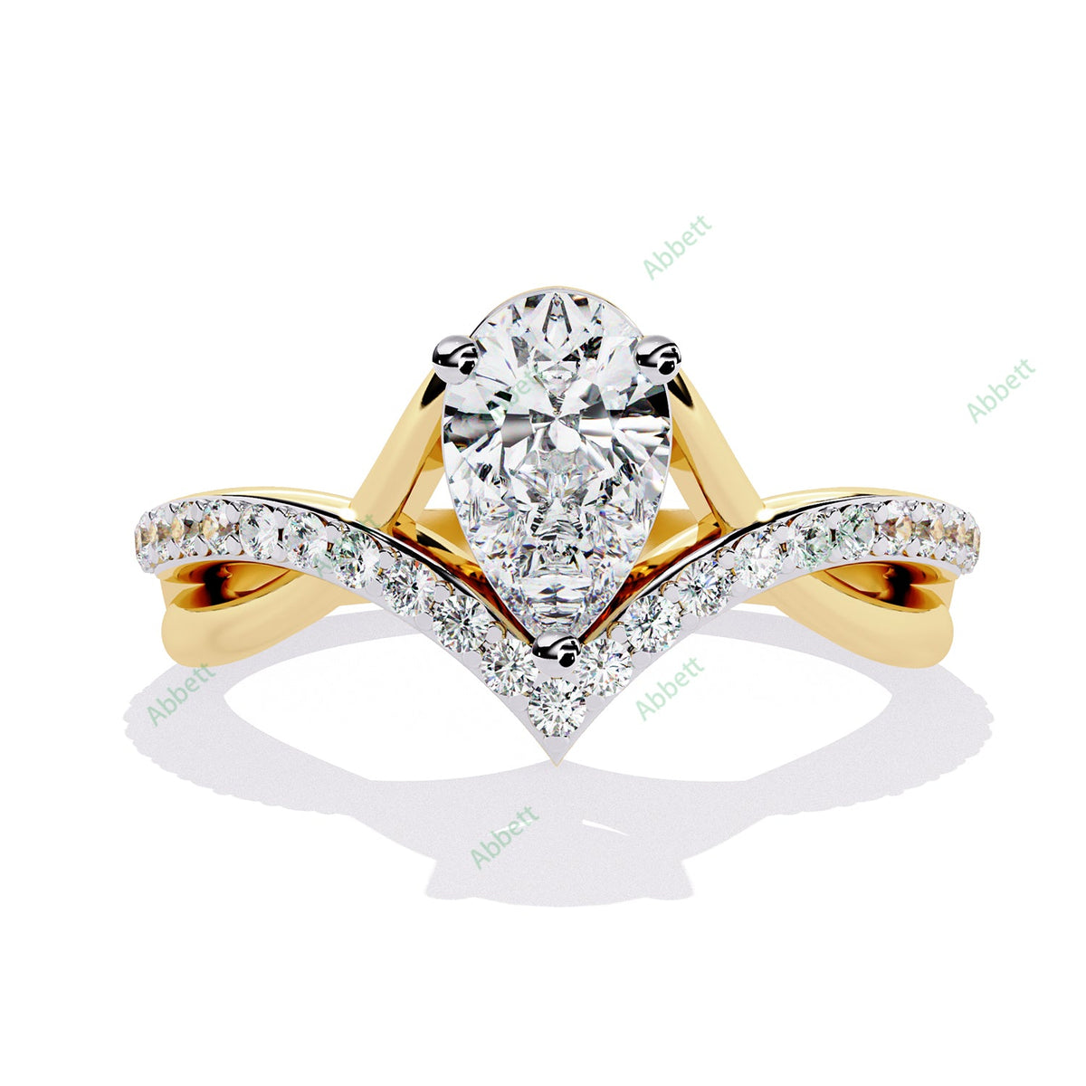 Pear Pavé Twisted Engagement Ring — product view 6