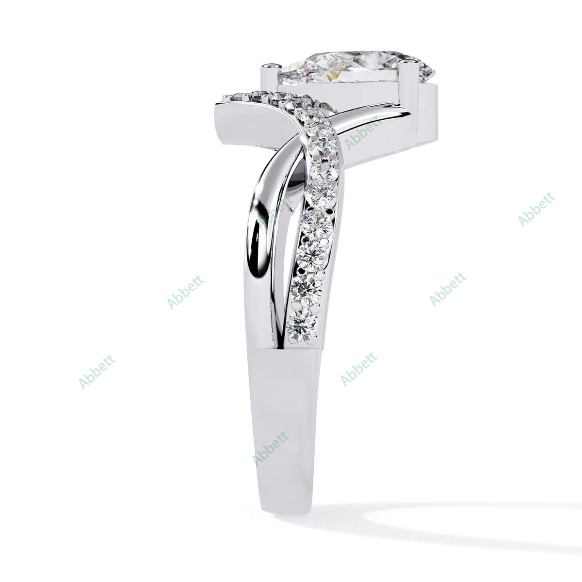 Pear Pavé Twisted Engagement Ring — product view 7