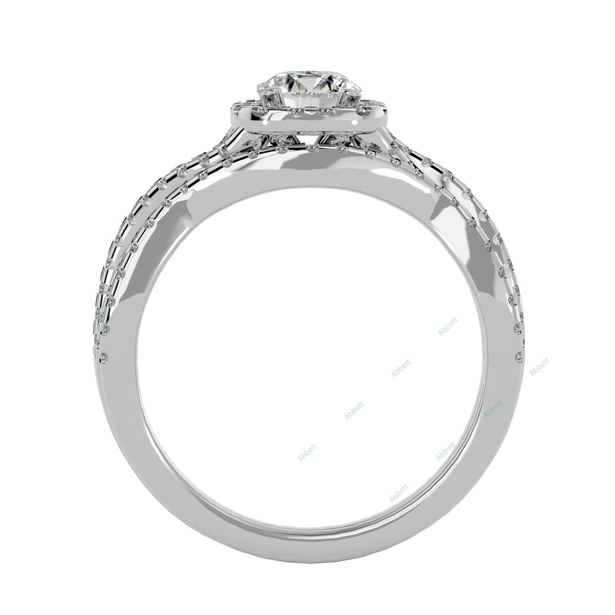 Nature-Inspired Round Twisted Bridal Ring Set — product view 5