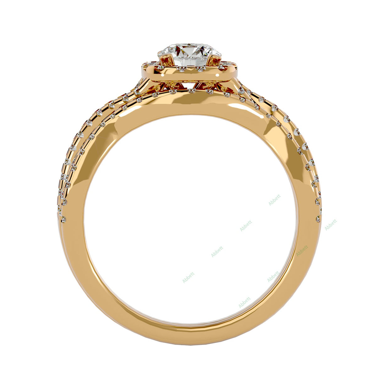 Nature-Inspired Round Twisted Bridal Ring Set — product view 6