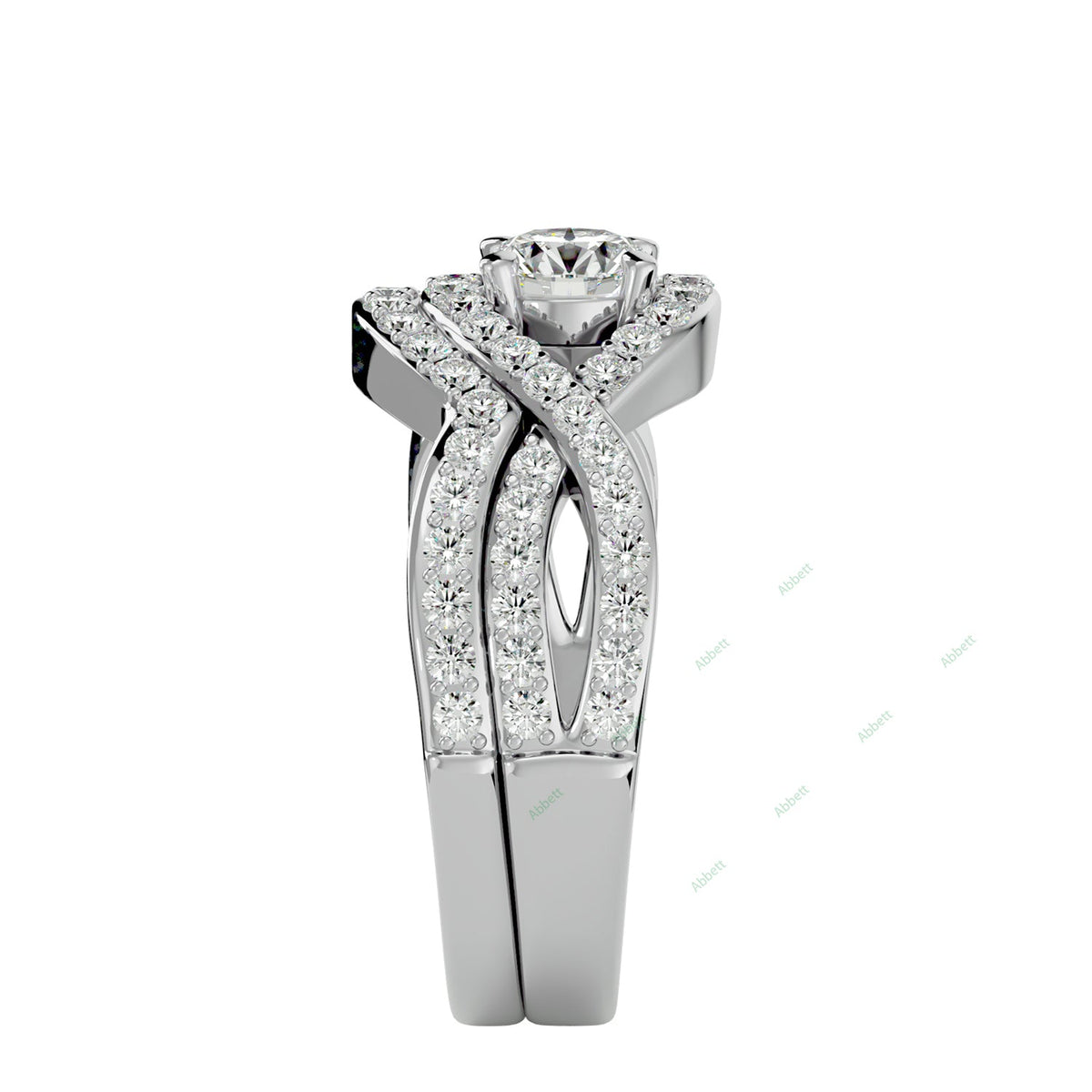 Statement Round Twisted Bridal Ring Set — product view 10
