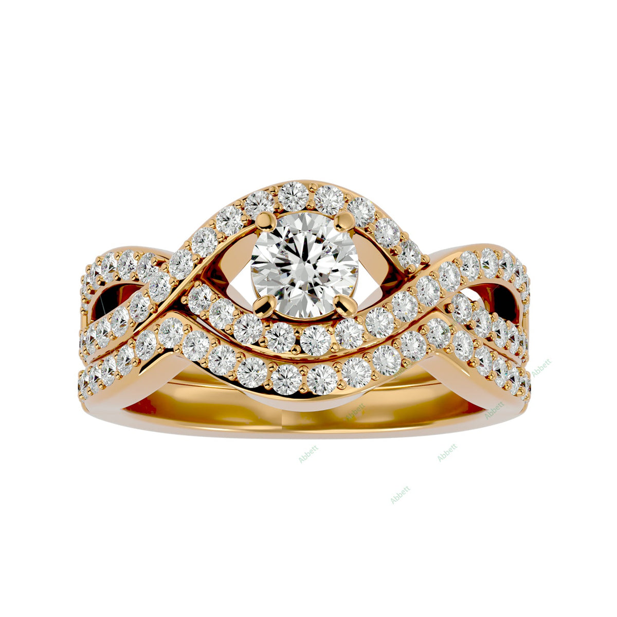Statement Round Twisted Bridal Ring Set — product view 2