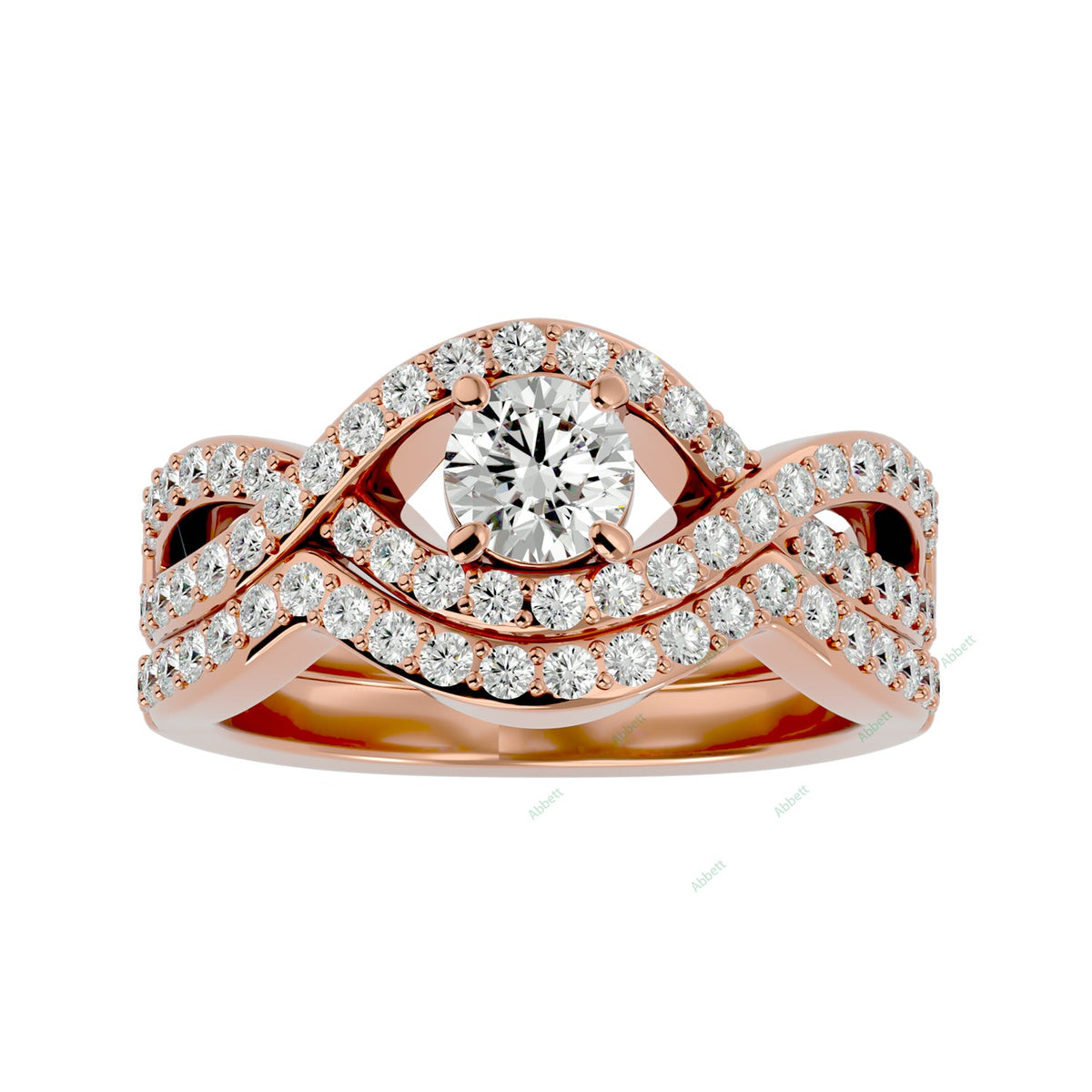 Statement Round Twisted Bridal Ring Set — product view 3