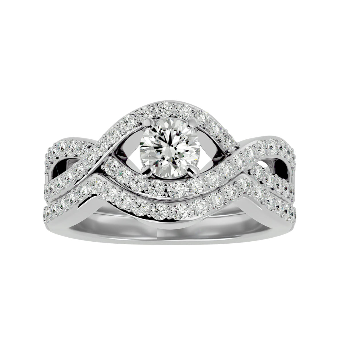 Statement Round Twisted Bridal Ring Set — product view 4
