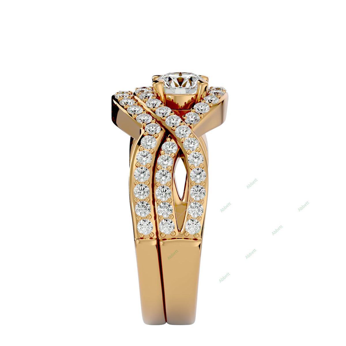 Statement Round Twisted Bridal Ring Set — product view 8