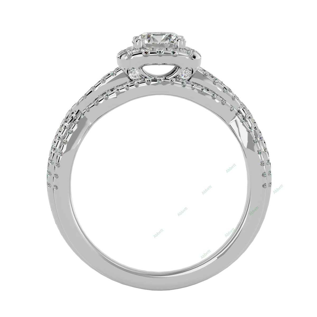 Round Twisted Lab-Grown Diamond Bridal Ring Set — product view 5