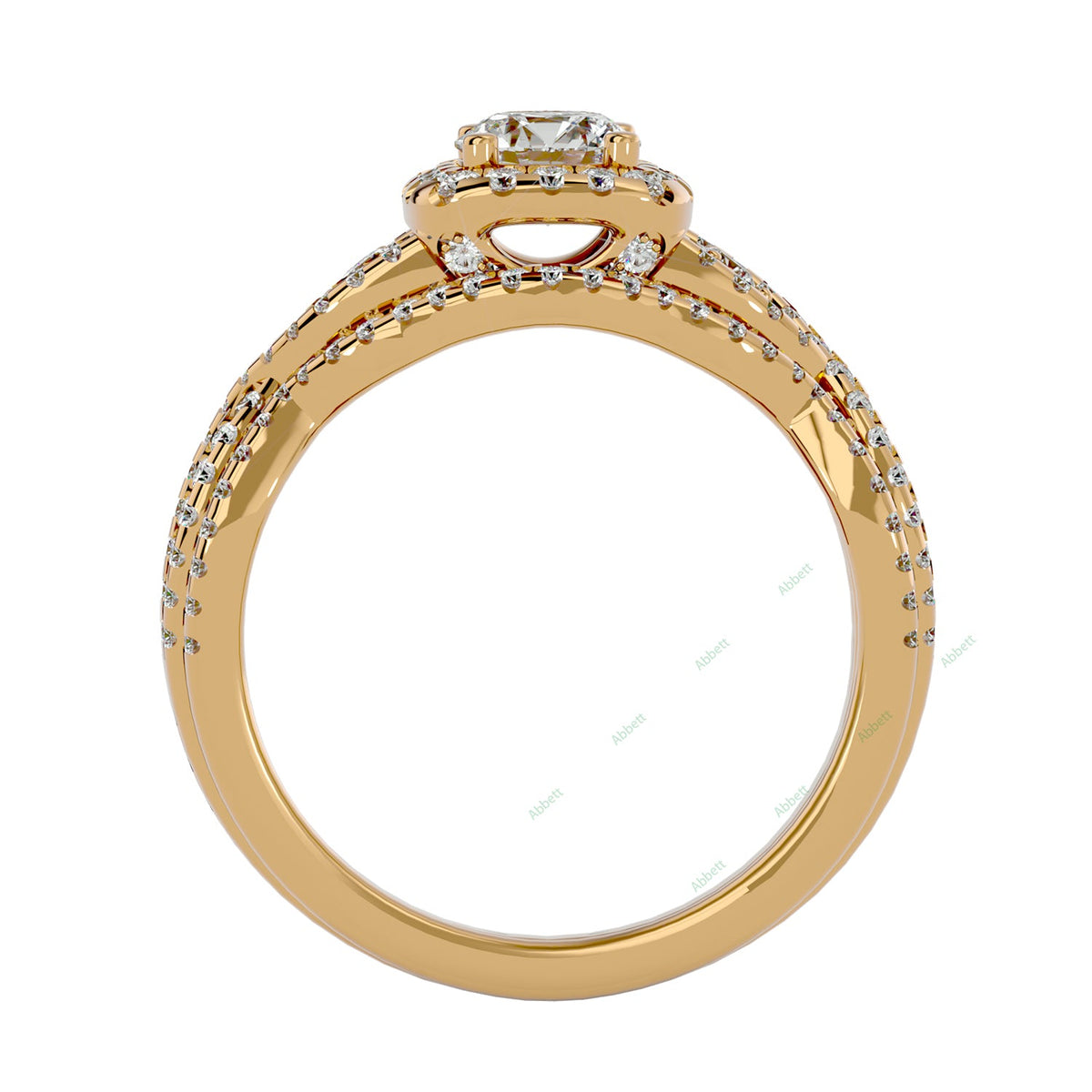 Round Twisted Lab-Grown Diamond Bridal Ring Set — product view 6