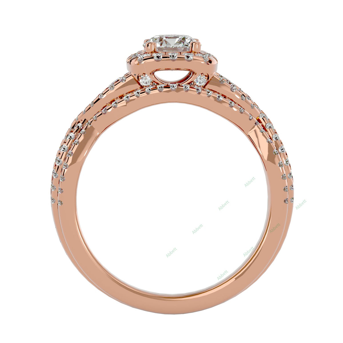 Round Twisted Lab-Grown Diamond Bridal Ring Set — product view 7