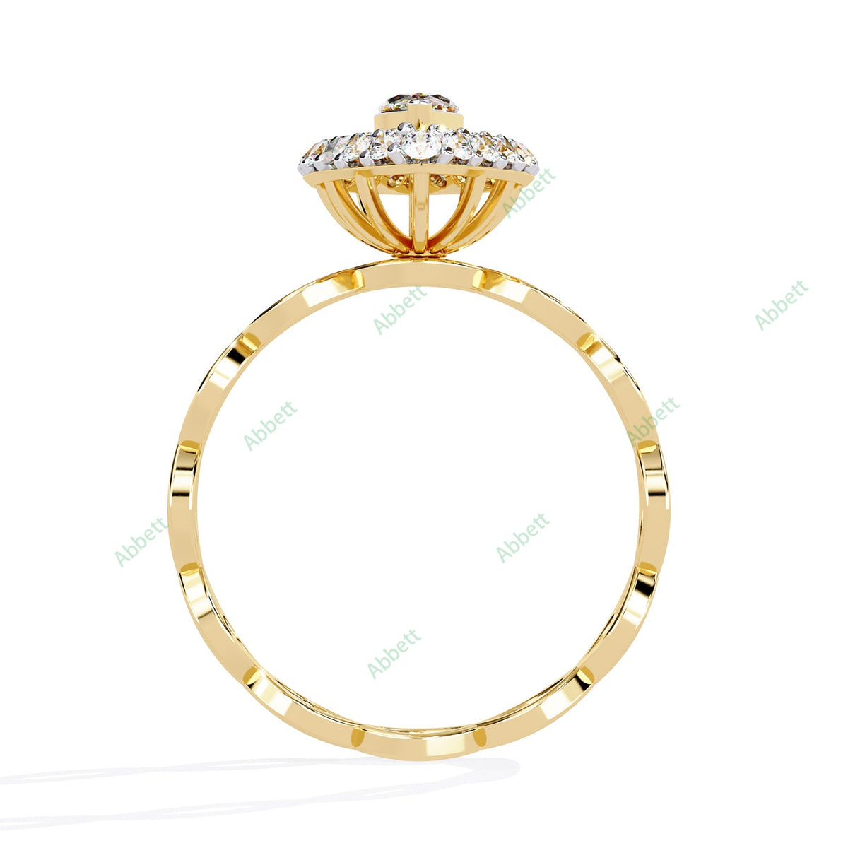 Marquise Halo Twisted Engagement Ring — product view 8