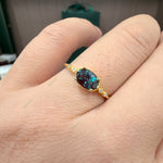 Load image into Gallery viewer, East-West Lab Grown Alexandrite Ring | 1.0ct Oval Cut Milgrain Bezel Low-Profile Ring
