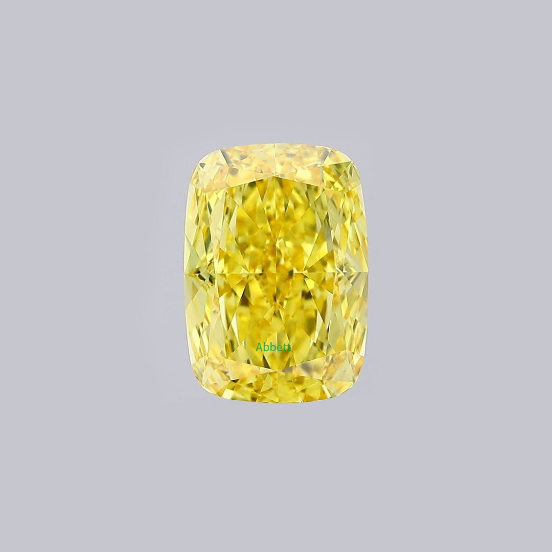 Elongated cushion yellow VVS2-VS2 lab grown diamond