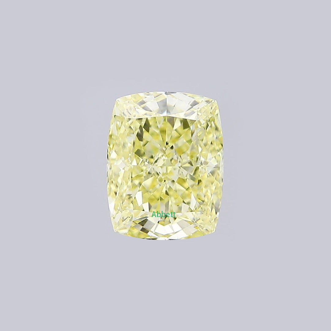 Elongated cushion yellow VVS2-VS2 lab grown diamond