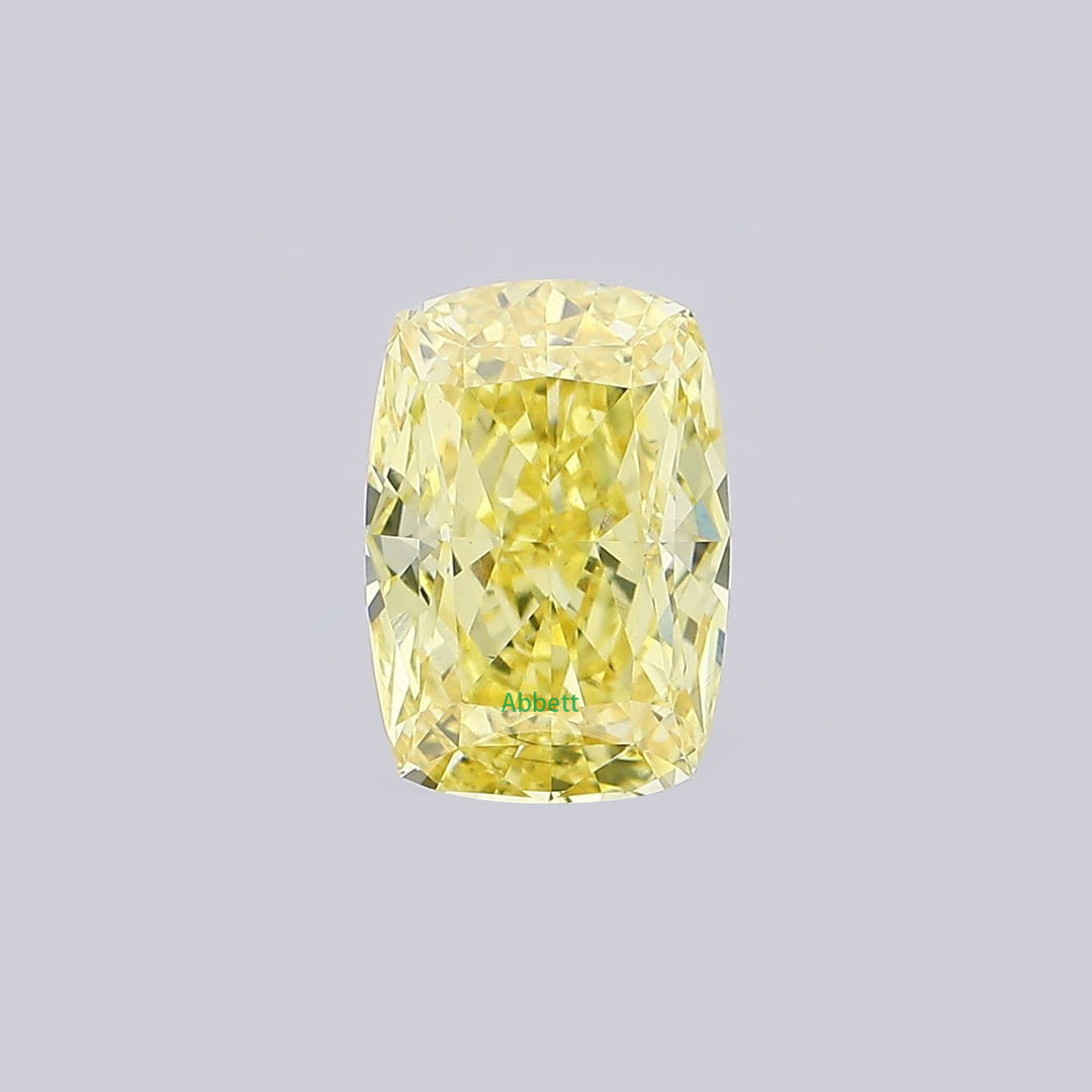 Elongated cushion yellow VVS2-VS2 lab grown diamond