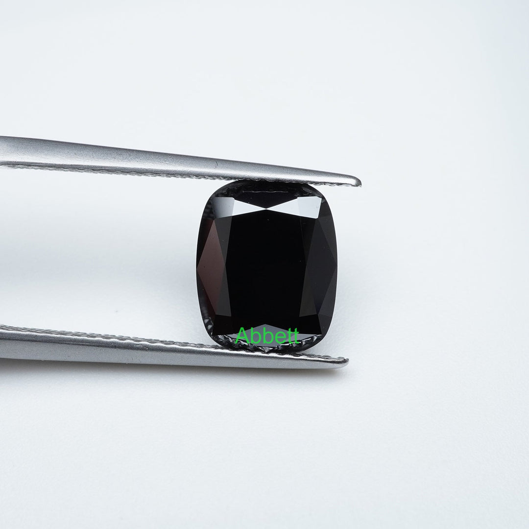 Antique cushion black moissanite