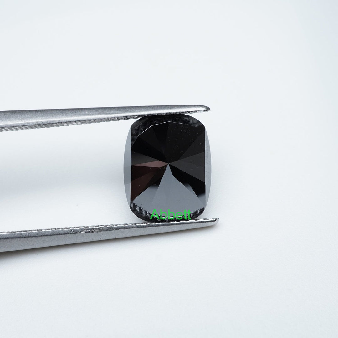 Antique cushion black moissanite