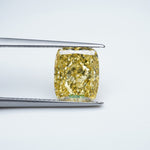Load image into Gallery viewer, Elongated cushion lab grown yellow diamond
