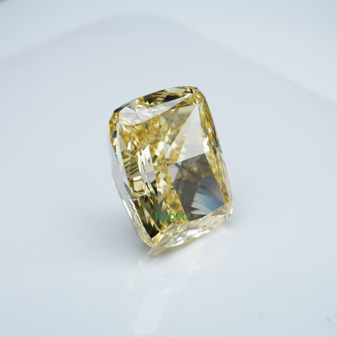 Cushion lab grown yellow diamond