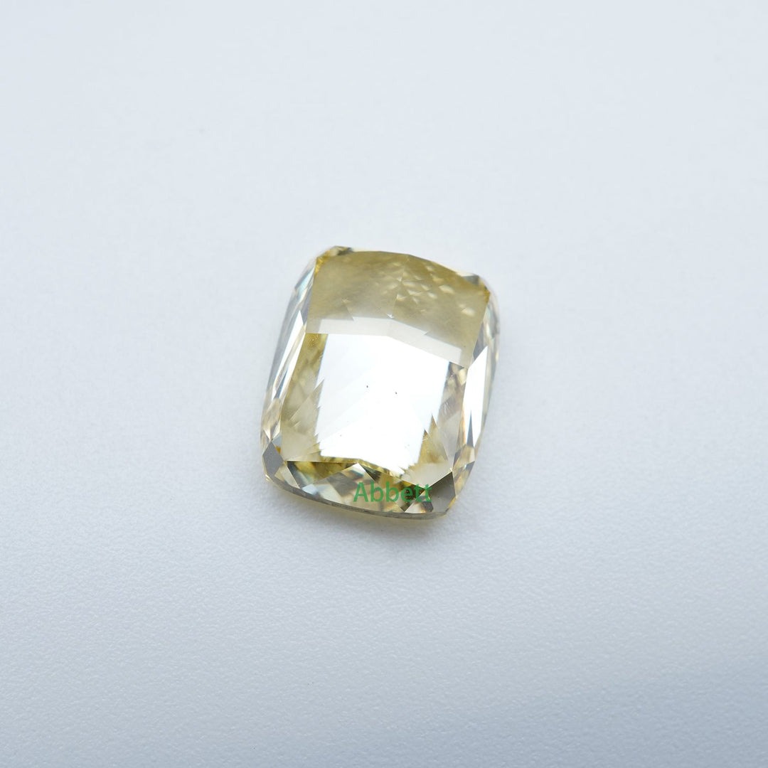 Cushion lab grown yellow diamond