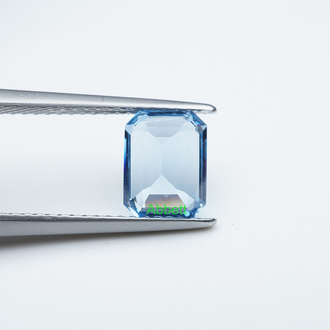 Emerald lab grown aqua spinel