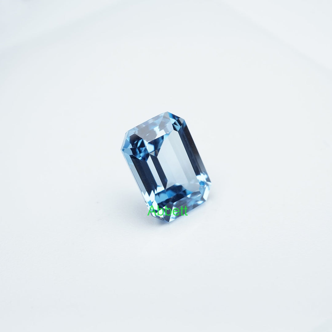 Emerald lab grown aqua spinel