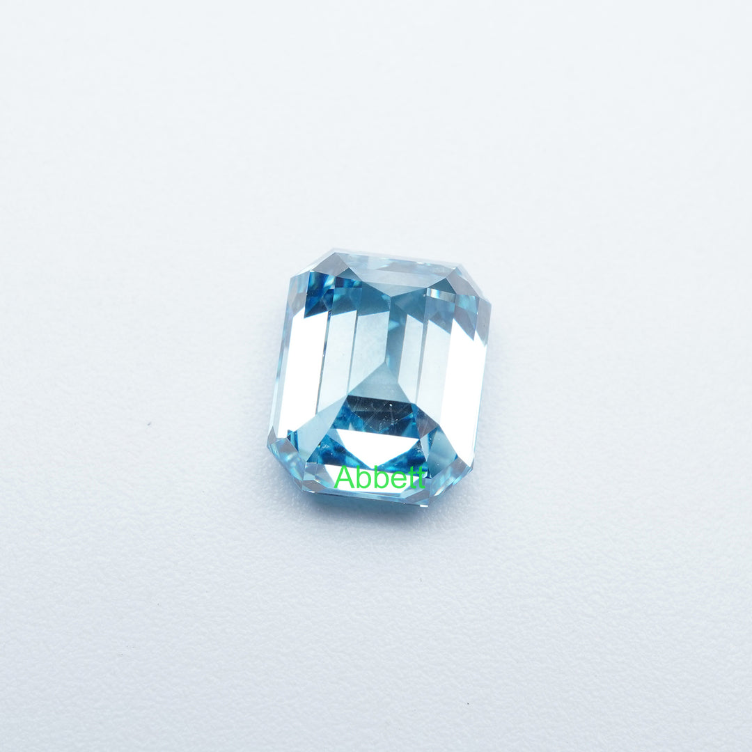 Emerald lab grown blue diamond