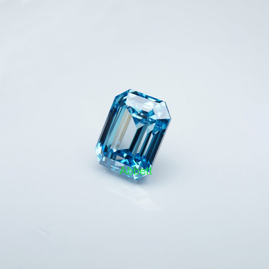 Emerald lab grown blue diamond