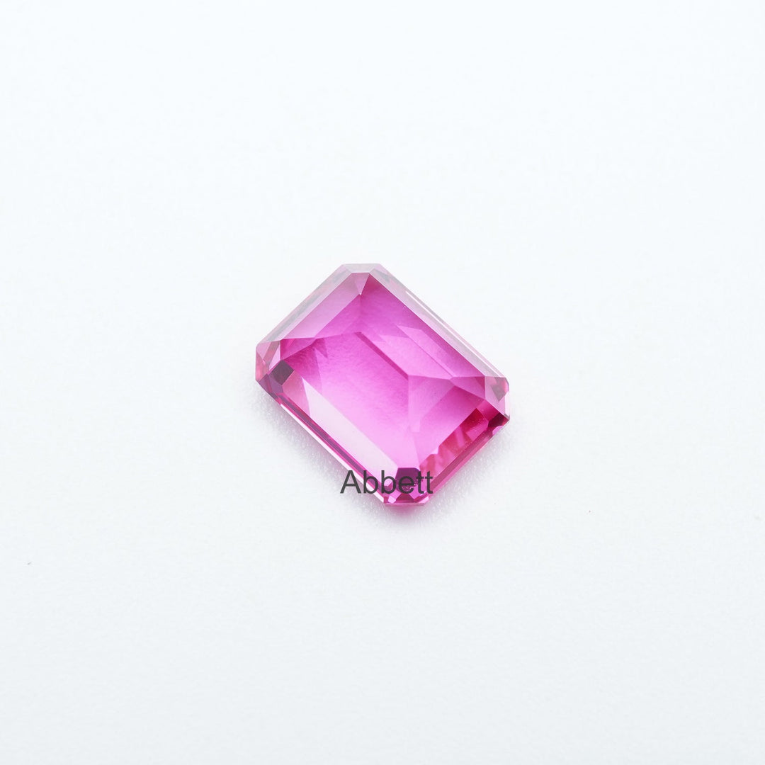 Emerald lab grown hot pink sapphire