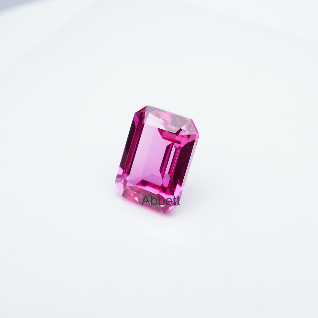Emerald lab grown hot pink sapphire