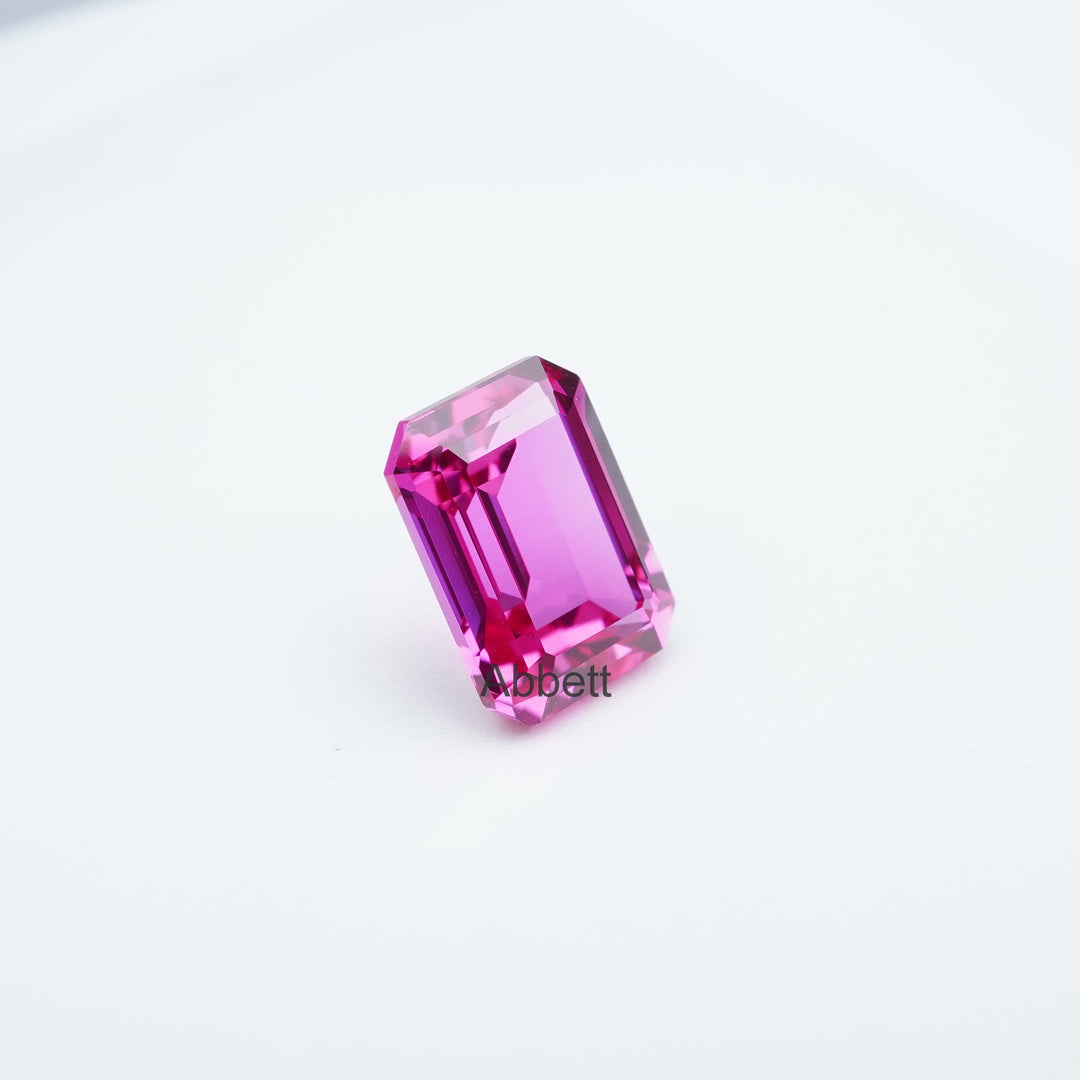Emerald lab grown hot pink sapphire