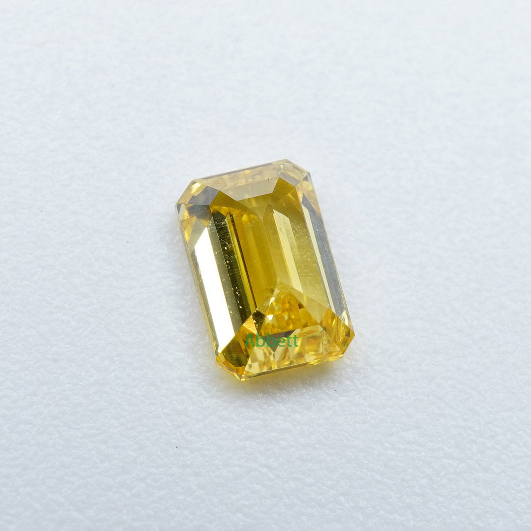 Emerald lab grown yellow diamond