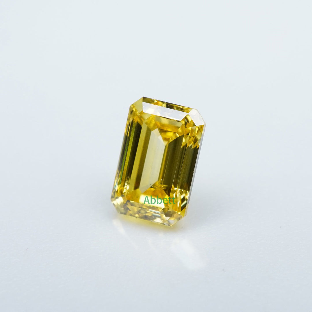 Emerald lab grown yellow diamond