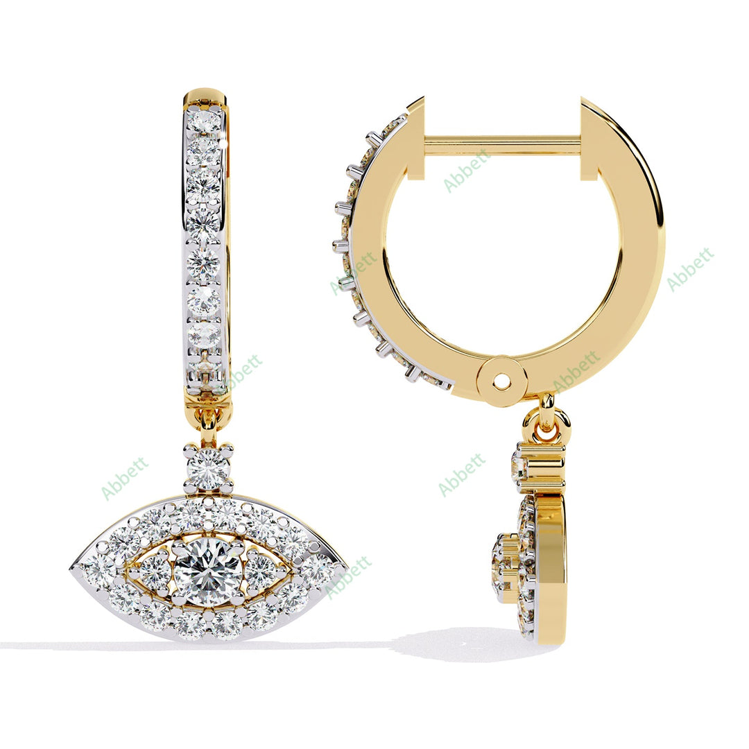 Marquise Designer Hoops Earring HODE1407