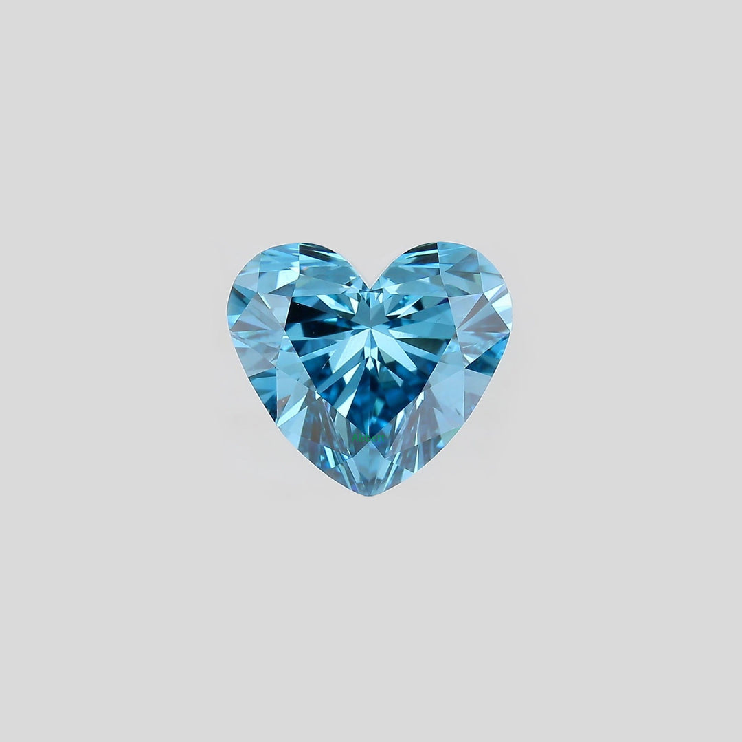 Heart lab grown blue diamond