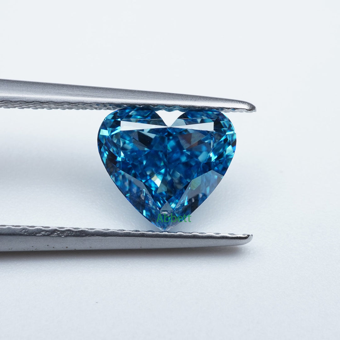 Heart lab grown blue diamond