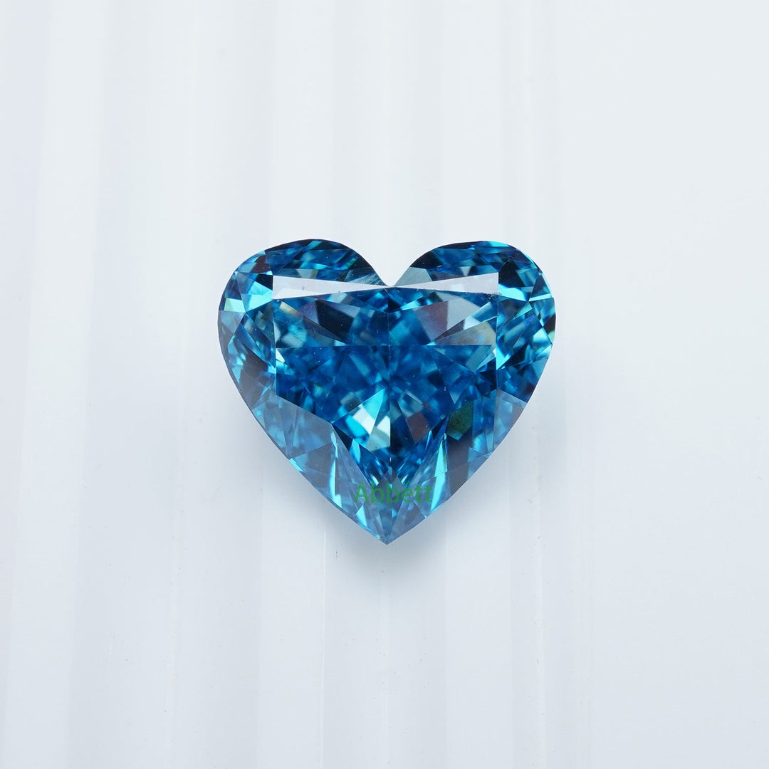 Heart lab grown blue diamond