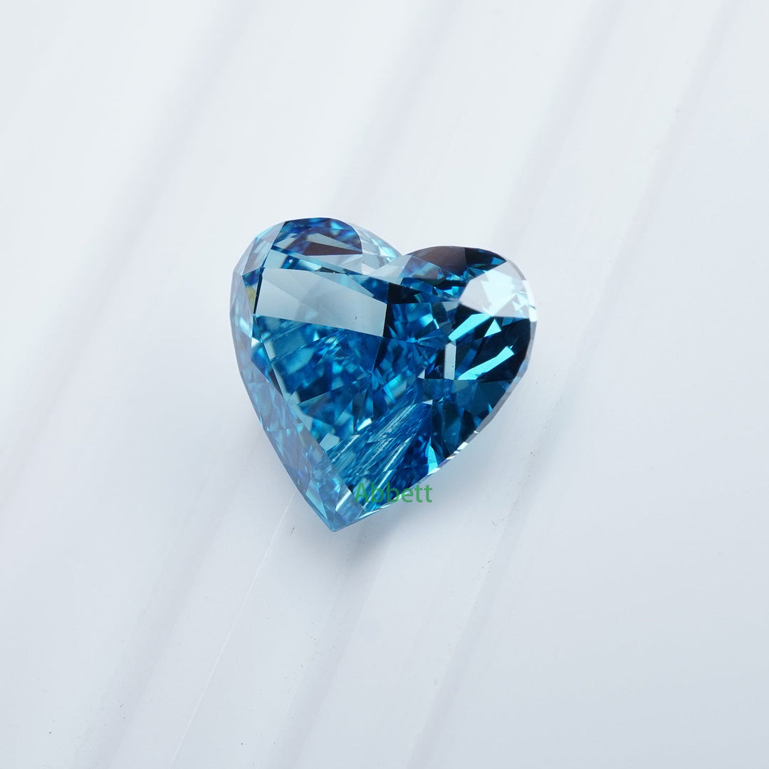 Heart lab grown blue diamond