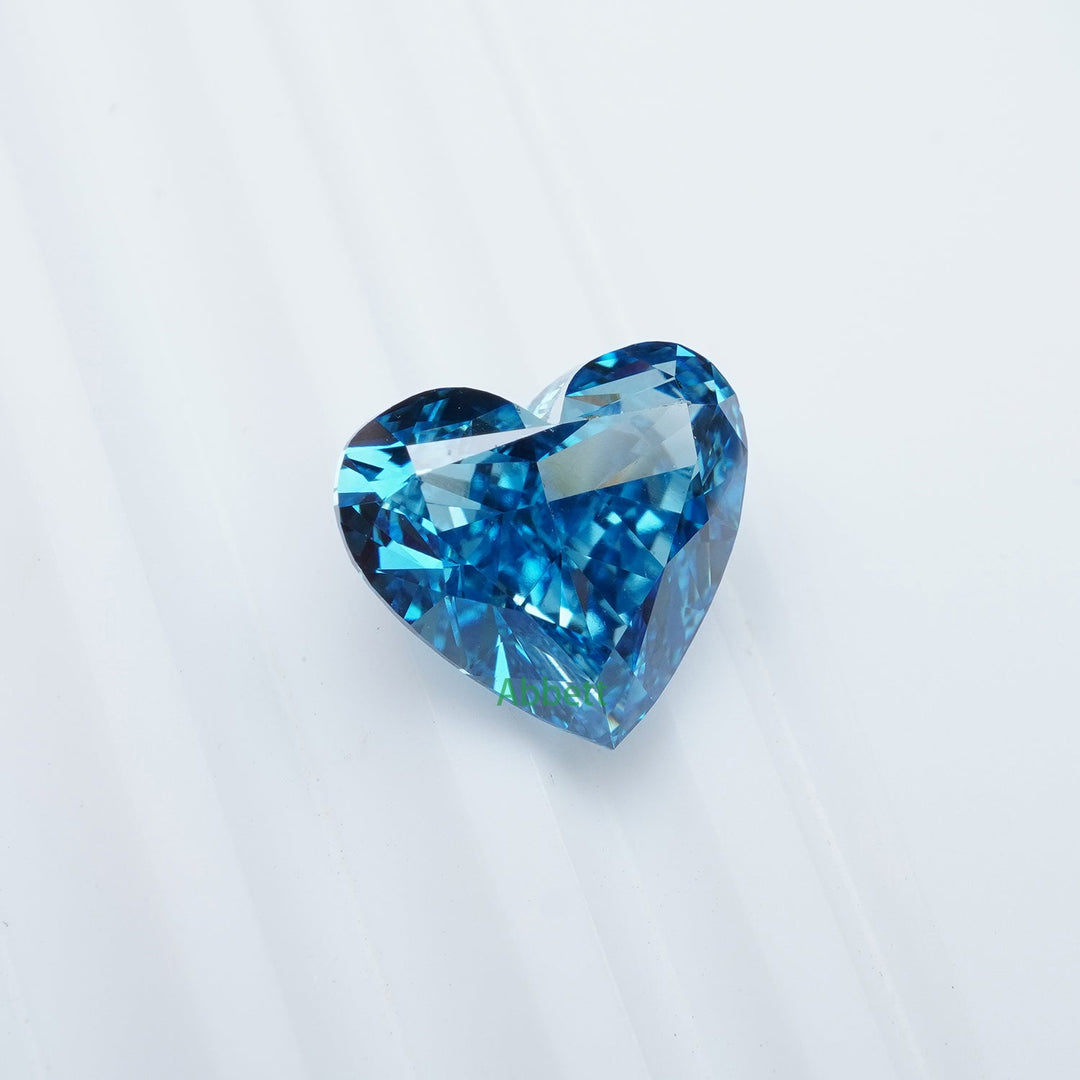Heart lab grown blue diamond