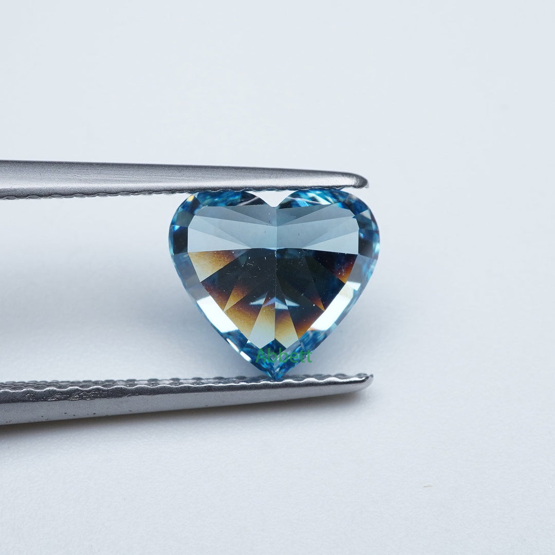 Heart lab grown blue diamond