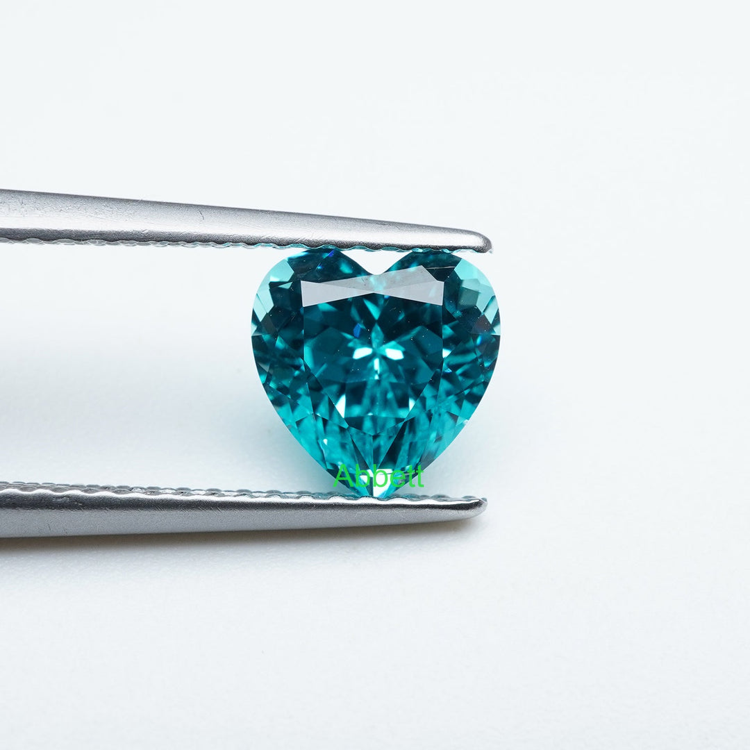 Heart lab grown Paraiba YAG