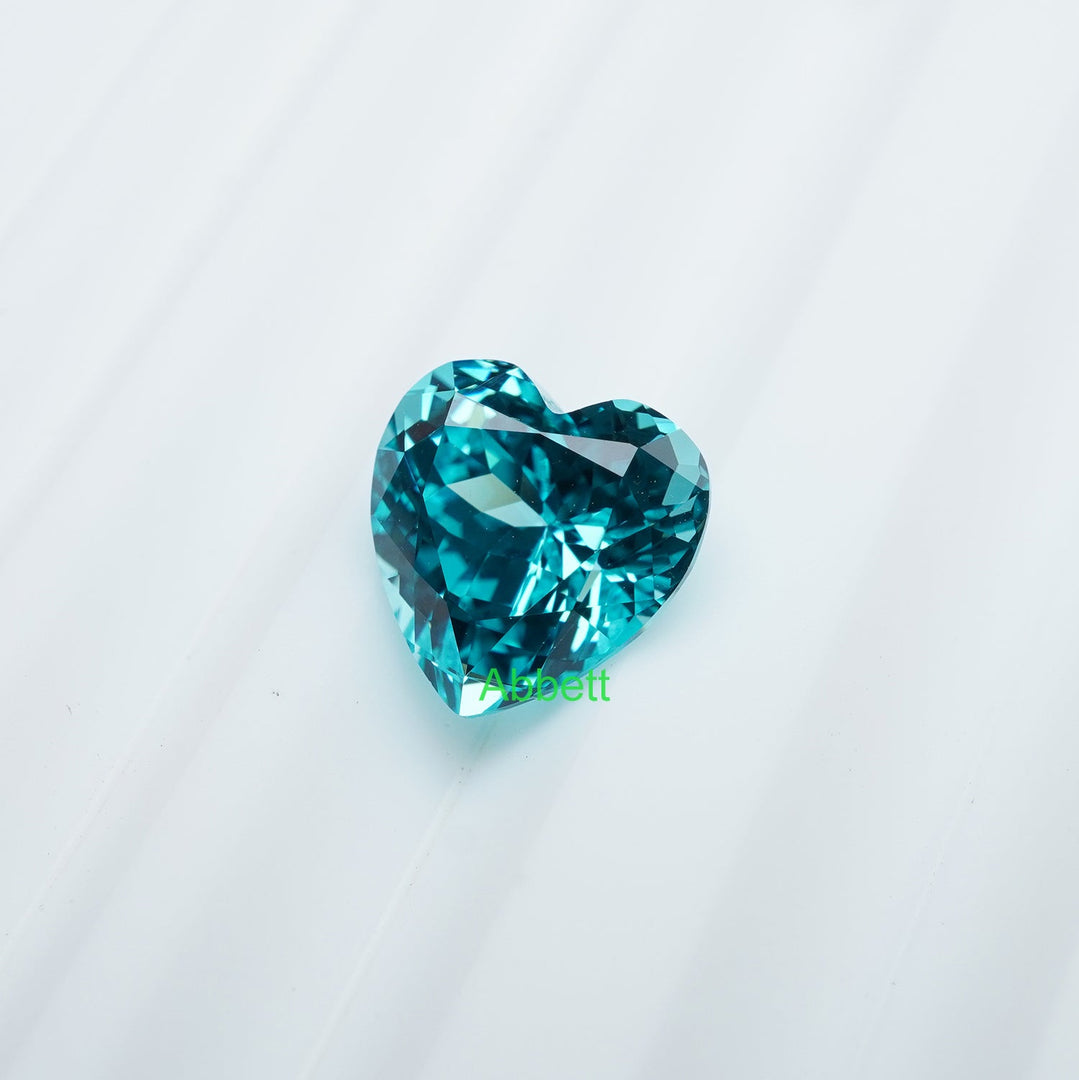 Heart lab grown Paraiba YAG