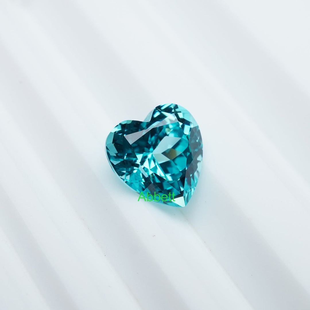 Heart lab grown Paraiba YAG