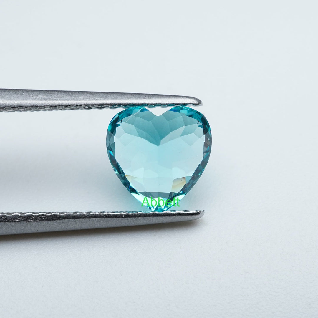 Heart lab grown Paraiba YAG