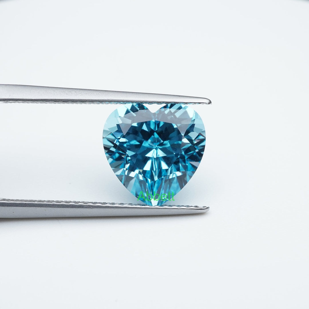 Heart lab grown santa maria sapphire