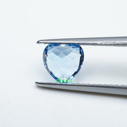 Heart lab grown aqua spinel